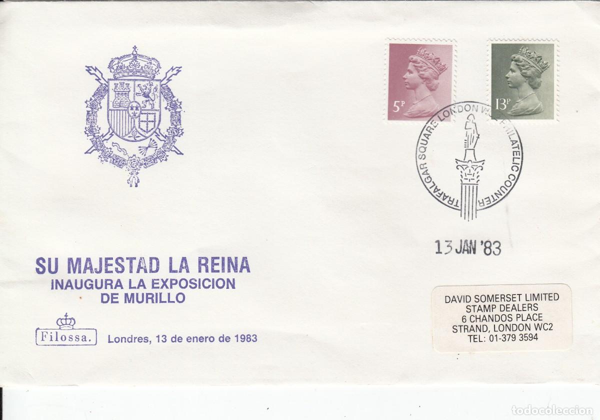 Sellos: TEMA MONARQU&Iacute;A - SU MAJESTAD LA REINA INAUGURA EXPOSICI&Oacute;N DE MURILLO - GRAN BRETA&Ntilde;A - 1983