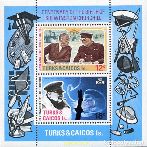 Sellos: 223694 MNH TURKS Y CAICOS 1974 CENTENARIO DE SIR WINSTON CHURCHILL