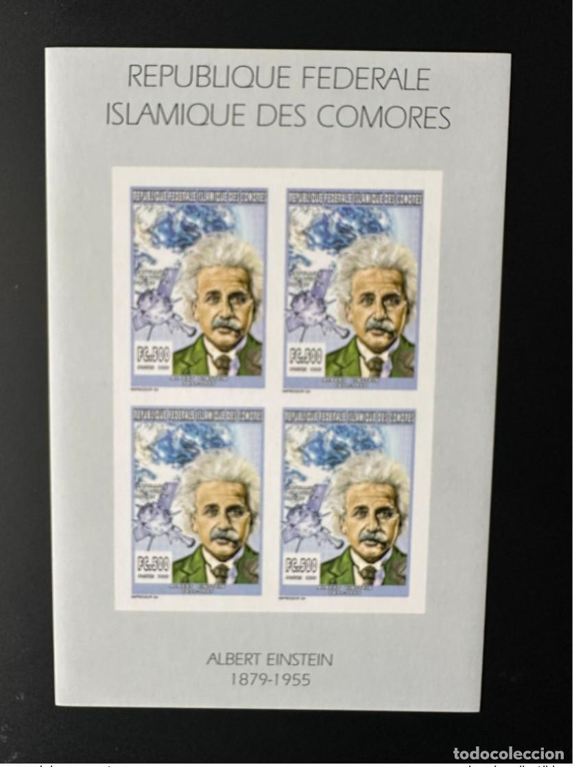 Sellos: Comoras 1999 YT 1120 ND Imperf Albert Einstein Sat&eacute;lite Gravedad Espacio - Foto 1