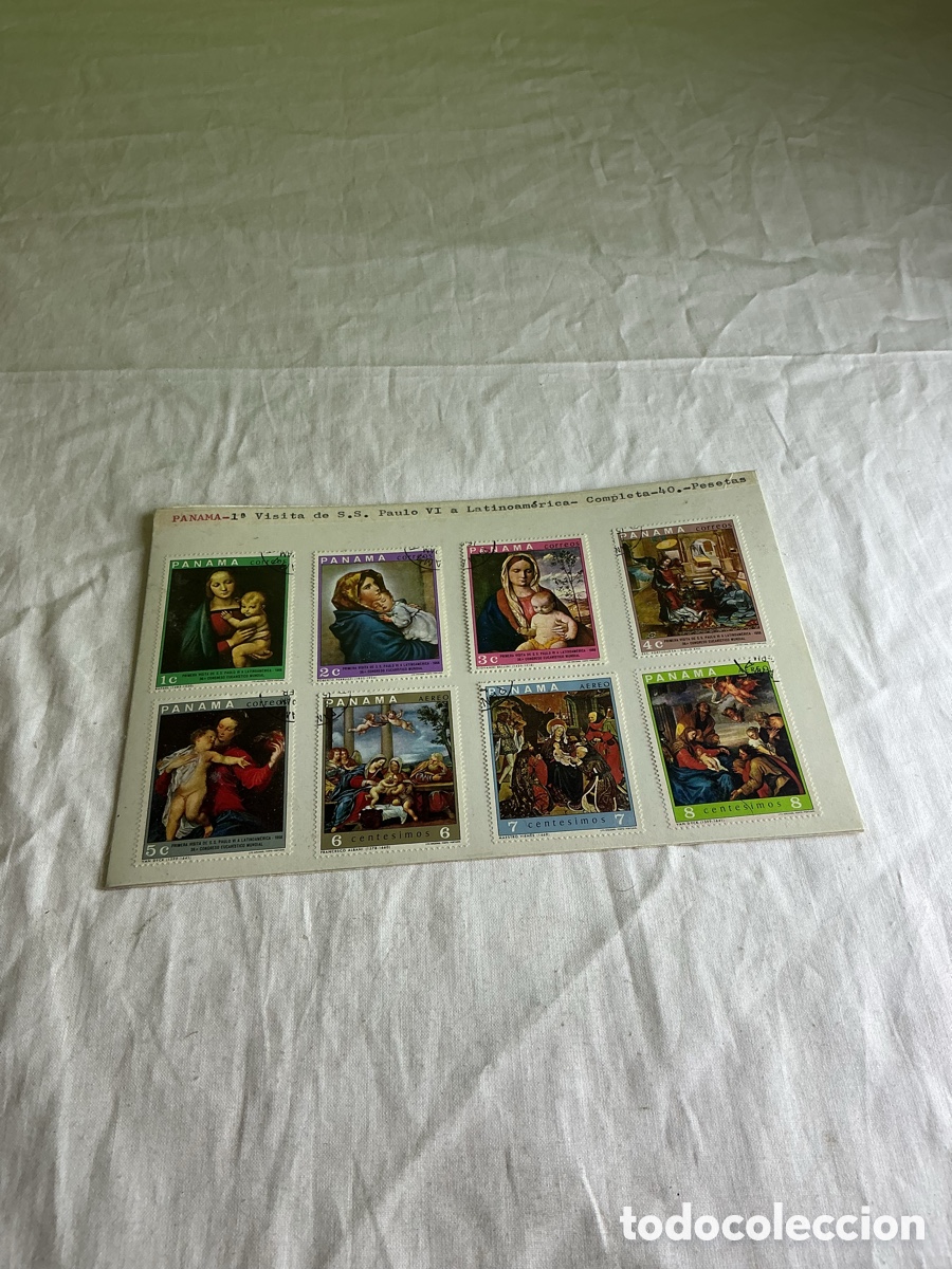 Stamps: Panam&aacute;, 8 sellos de pintura religiosa &ndash; Visita de Pablo VI, 1968