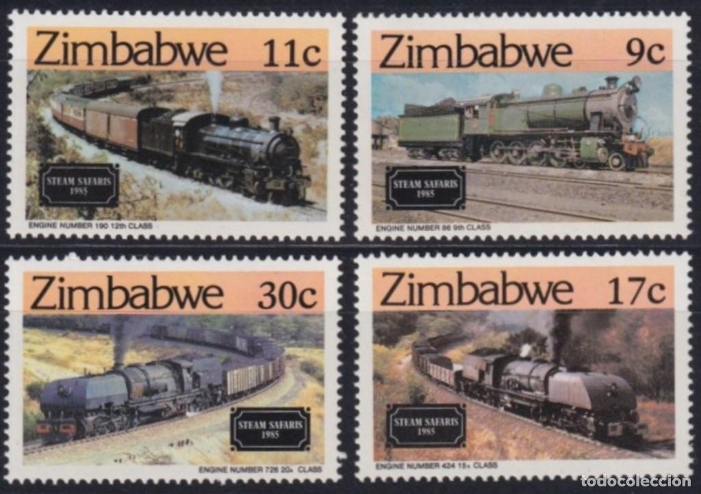 Timbres: F-EX63844 ZIMBABWE MNH 1985 STEAM SAFARIS RAILROAD RAILWAYS TRAIN LOCOMOTIVES.