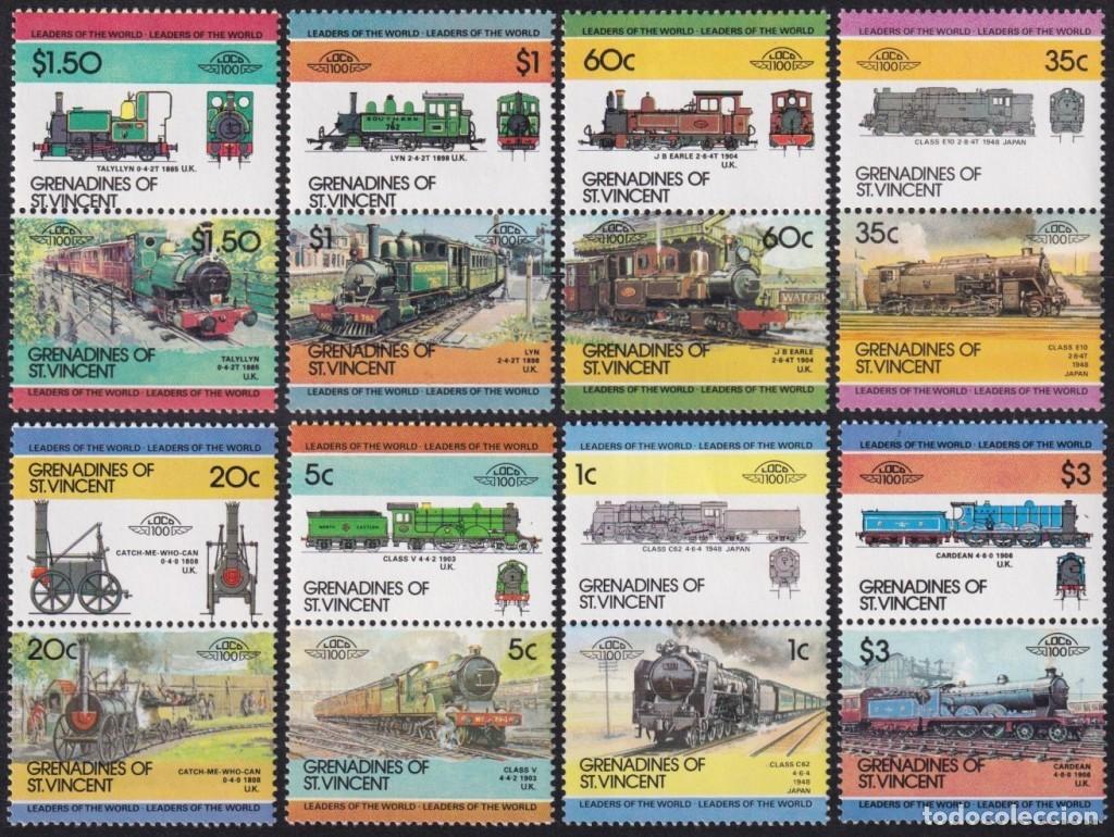 Timbres: F-EX63848 GRENADINES ST VINCENT MNH 1984 RAILROAD RAILWAYS TRAIN LOCOMOTIVES.