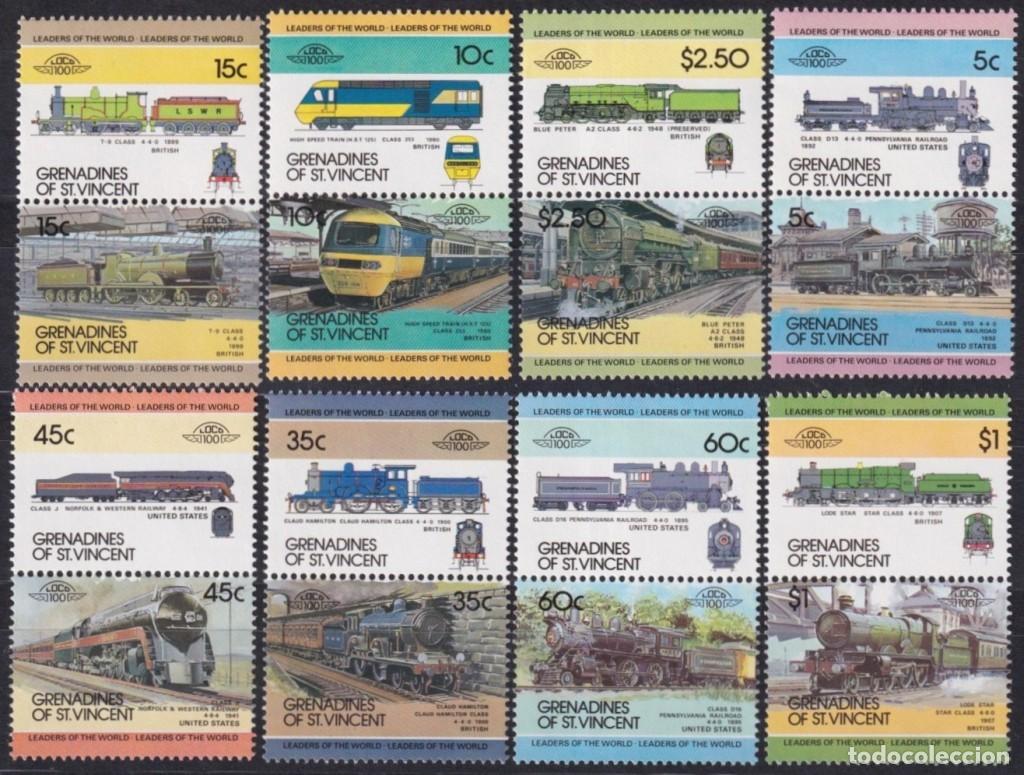 Timbres: F-EX63849 GRENADINES ST VINCENT MNH 1984 RAILROAD RAILWAYS TRAIN LOCOMOTIVES.