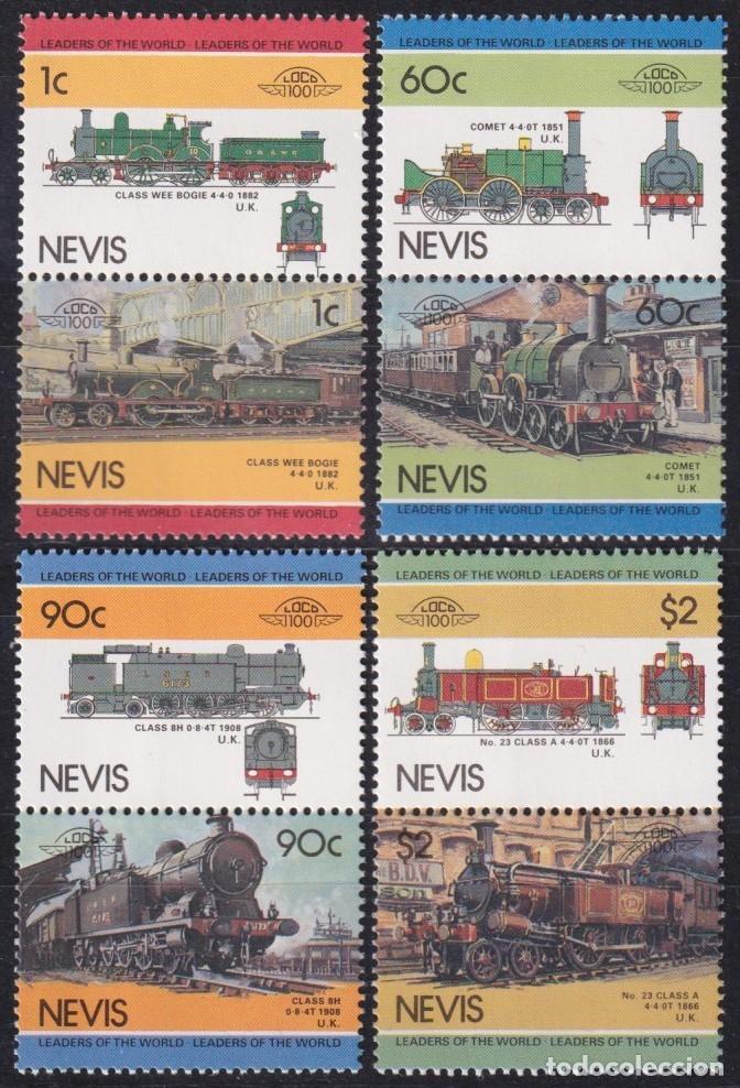 Timbres: F-EX63854 NEVIS MNH 1985 RAILROAD RAILWAYS TRAIN LOCOMOTIVES FERROCARRIL.