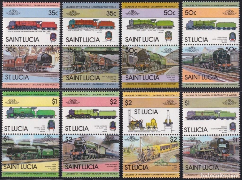 Timbres: F-EX63857 ST LUCIA MNH 1984 RAILROAD RAILWAYS TRAIN LOCOMOTIVES FERROCARRIL.