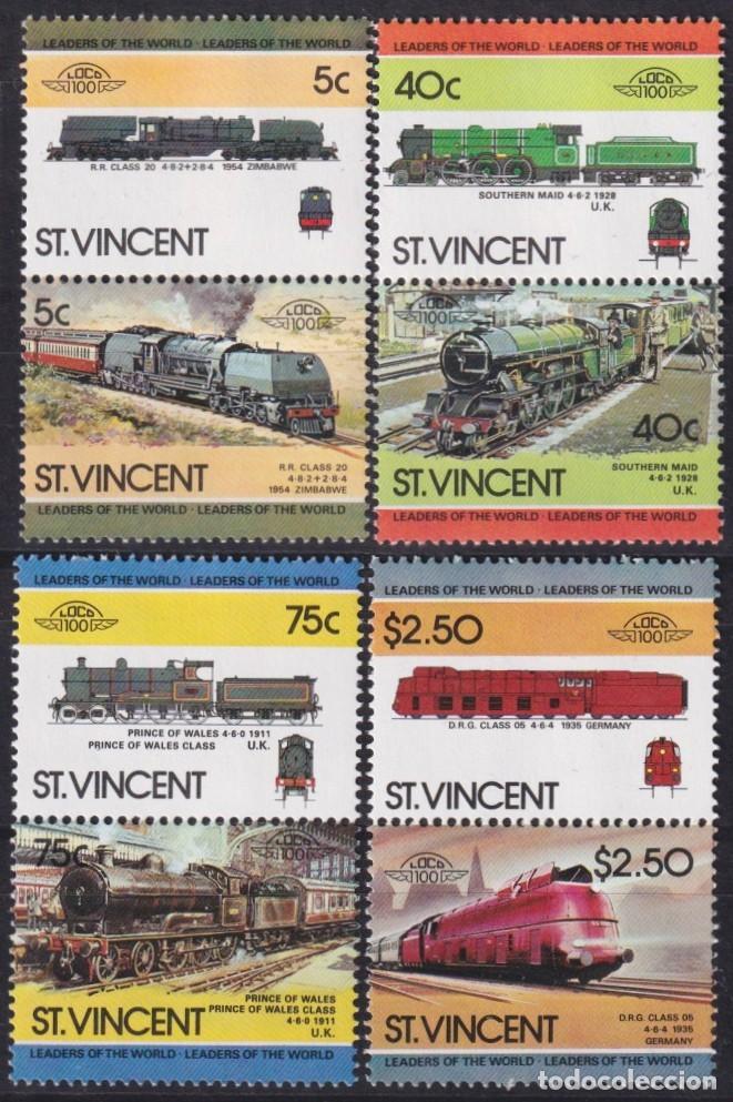 Timbres: F-EX63865 ST VINCENT MNH 1984 RAILROAD RAILWAYS TRAIN LOCOMOTIVES FERROCARRIL.