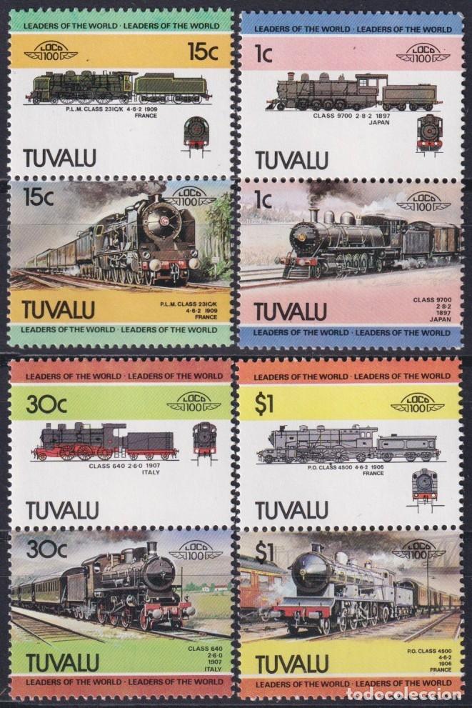 Timbres: F-EX63873 TUVALU MNH 1984 RAILROAD RAILWAYS TRAIN LOCOMOTIVES FERROCARRIL.