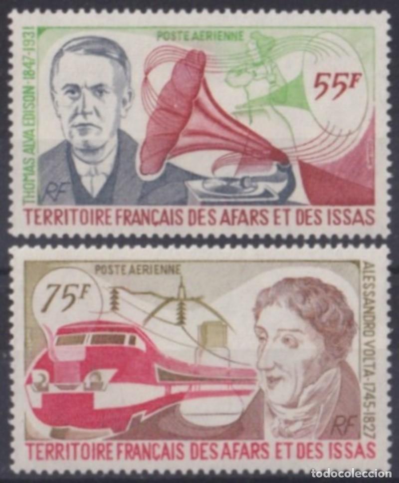 Selos: F-EX63578 AFARS ET DES ISSAS MNH 1977 VOLTA & EDISON INVENTORS RAILROAD RAILWAYS.
