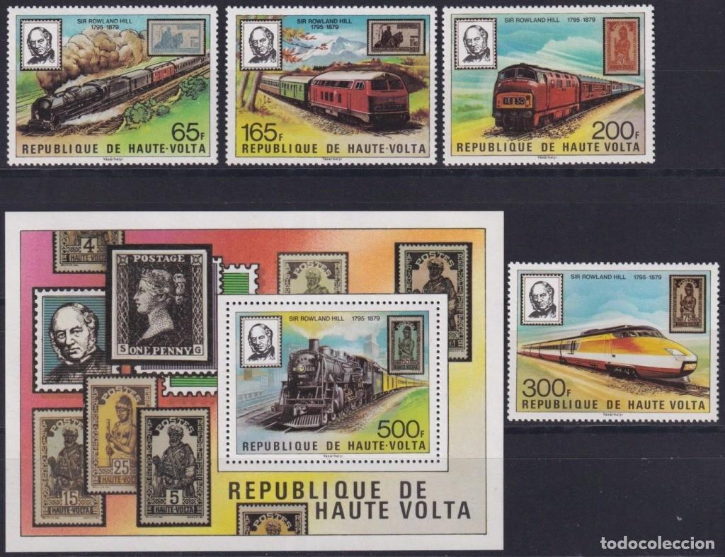 Selos: F-EX62846 UPPER VOLTA MNH 1979 ROWLAND HILL RAILROAD RAILWAYS TRAIN FERROCARRIL LOCOMOTIVES.