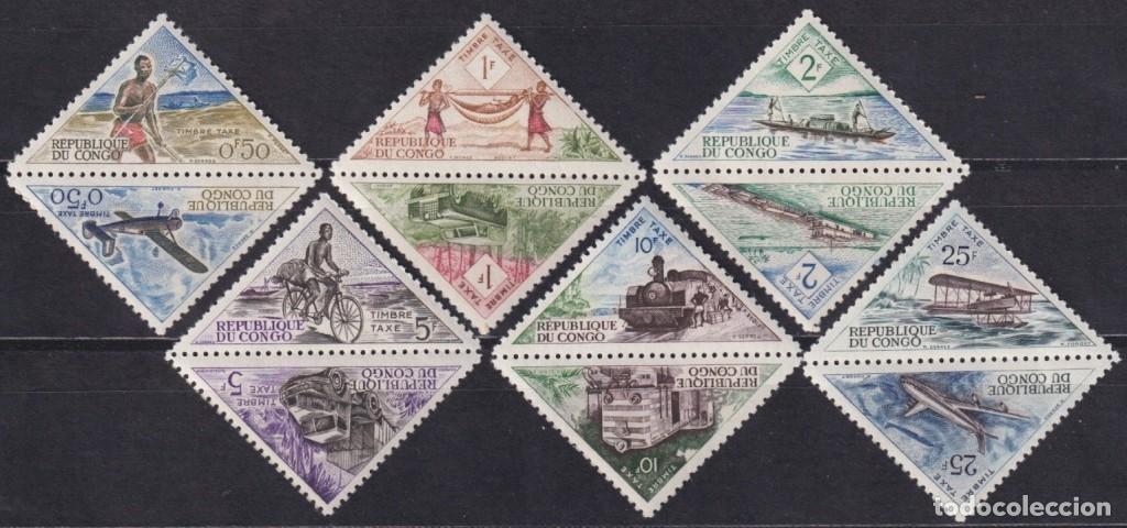 Selos: F-EX62858 CONGO MNH 1961 POSTAGE DUE TRANSPORT RAILROAD AUTO CICLE AIRPLANE SHIP.
