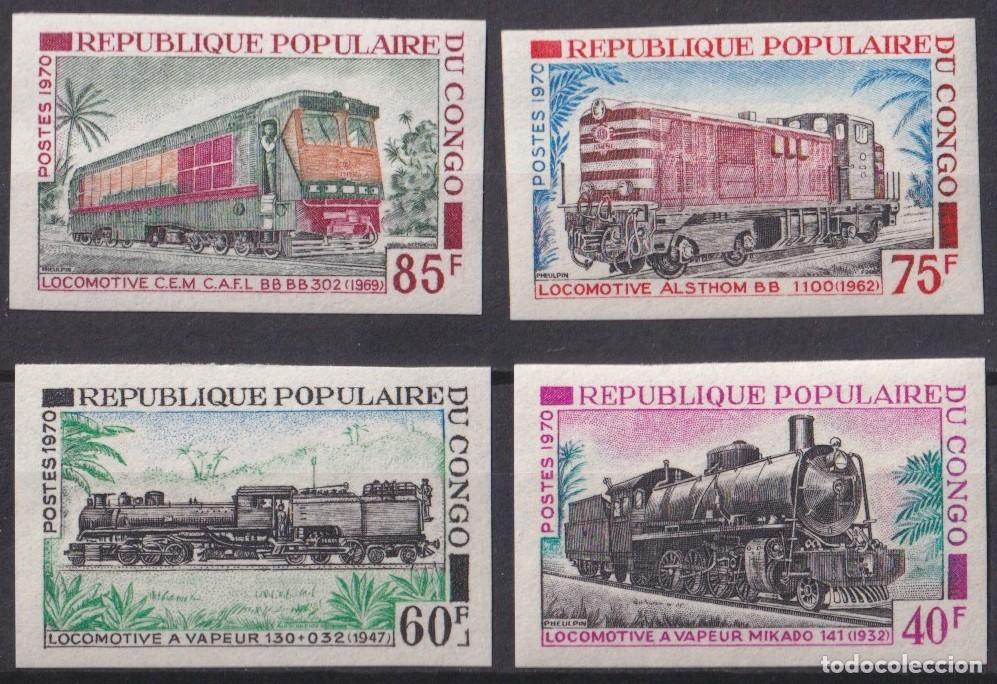 Selos: F-EX63228 CONGO MNH 1970 IMPERF RAILROAD RAILWAYS TRAIN FERROCARRIL LOCOMOTIVES.