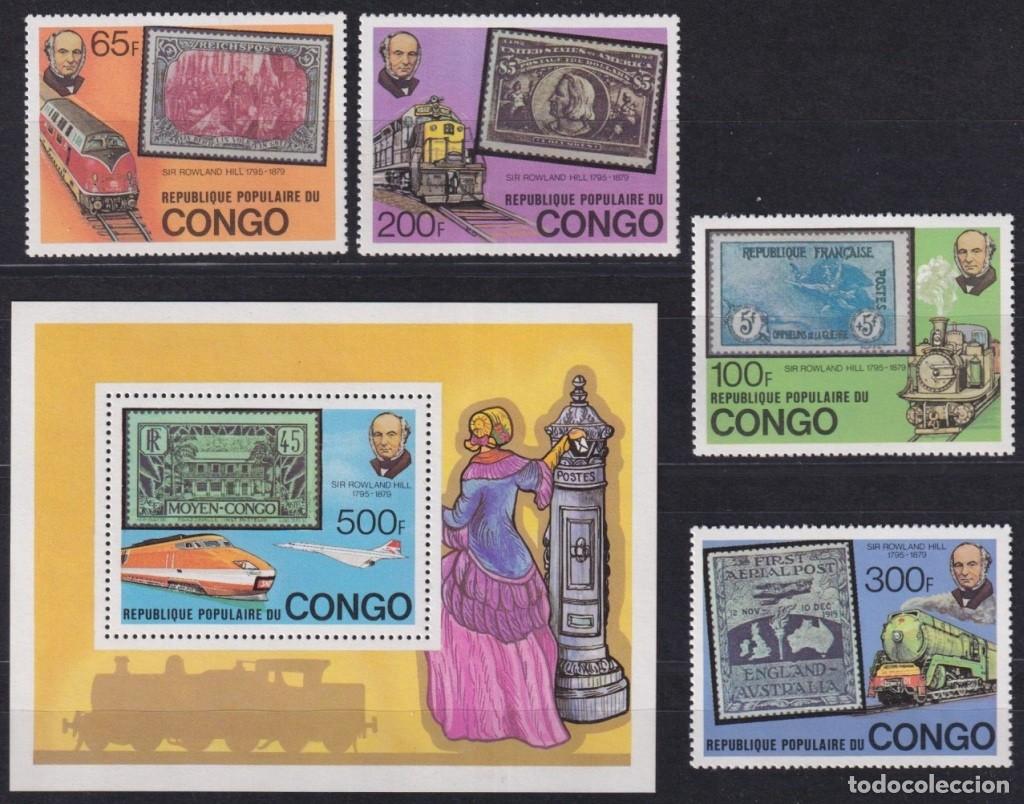 Selos: F-EX62857 CONGO MNH 1979 ROWLAND HILL GREAT CLASSIC STAMPS RAILROAD RAILWAYS.