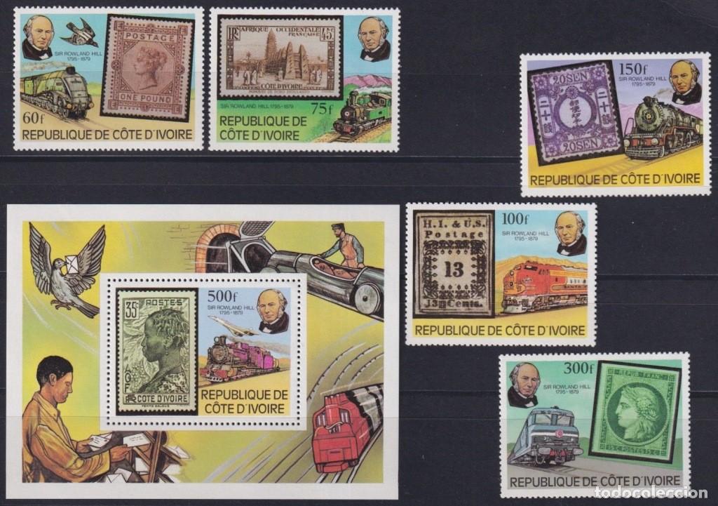 Selos: F-EX62859 YVORY COAST MNH 1979 ROWLAND HILL RAILROAD RAILWAYS TRAIN FERROCARRIL LOCOMOTIVES.