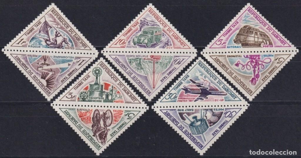 Selos: F-EX63326 DAHOMEY MNH 1967 POSTAGE DUE RAILROAD AUTO TELEPHON AIRPLANE SHIP.