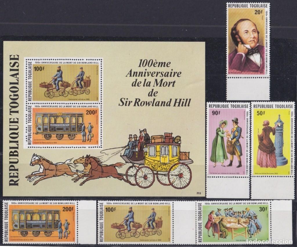 Selos: F-EX63759 TOGO MNH 1979 100th ANNIV ROWLAND HILL RAILROAD CARRIAGES CYCLES P&Ograve;STMAN.
