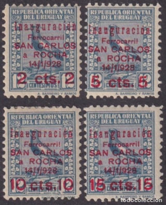 Stamps: F-EX63502 URUGUAY MH 1928 OVERPRINT INAUGURATION RAILROAD SAN CARLOS &ndash; ROCHA TRAIN.