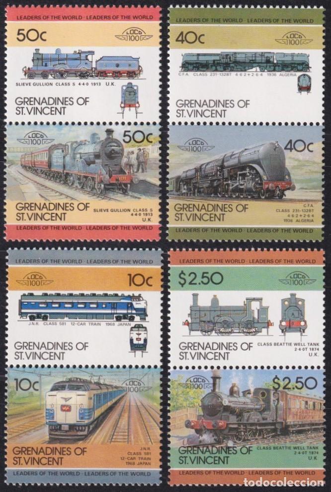 Selos: F-EX63852 GRENADINES ST VINCENT MNH 1985 RAILROAD RAILWAYS TRAIN LOCOMOTIVES.