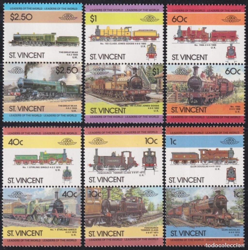 Selos: F-EX63862 ST VINCENT MNH 1985 RAILROAD RAILWAYS TRAIN LOCOMOTIVES FERROCARRIL.