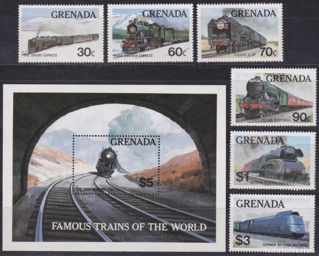 Stamps: F-EX62862 GRENADA MNH 1982 CHEMIS DE FER RAILWAY TRAIN LOCOMOTIVE FERROCARRIL.