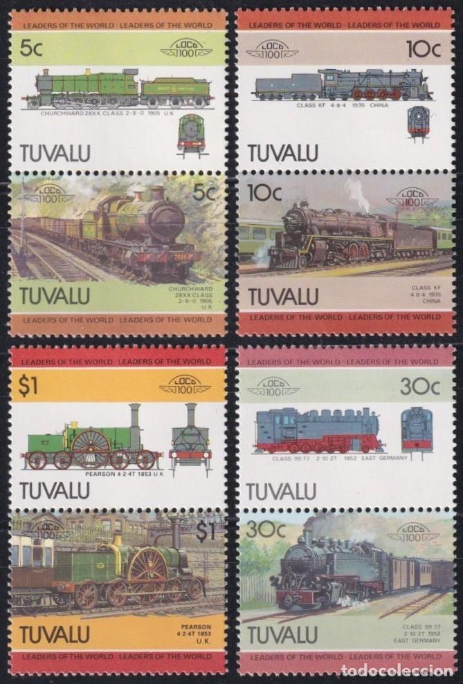 Selos: F-EX63869 TUVALU MNH 1985 RAILROAD RAILWAYS TRAIN LOCOMOTIVES FERROCARRIL.