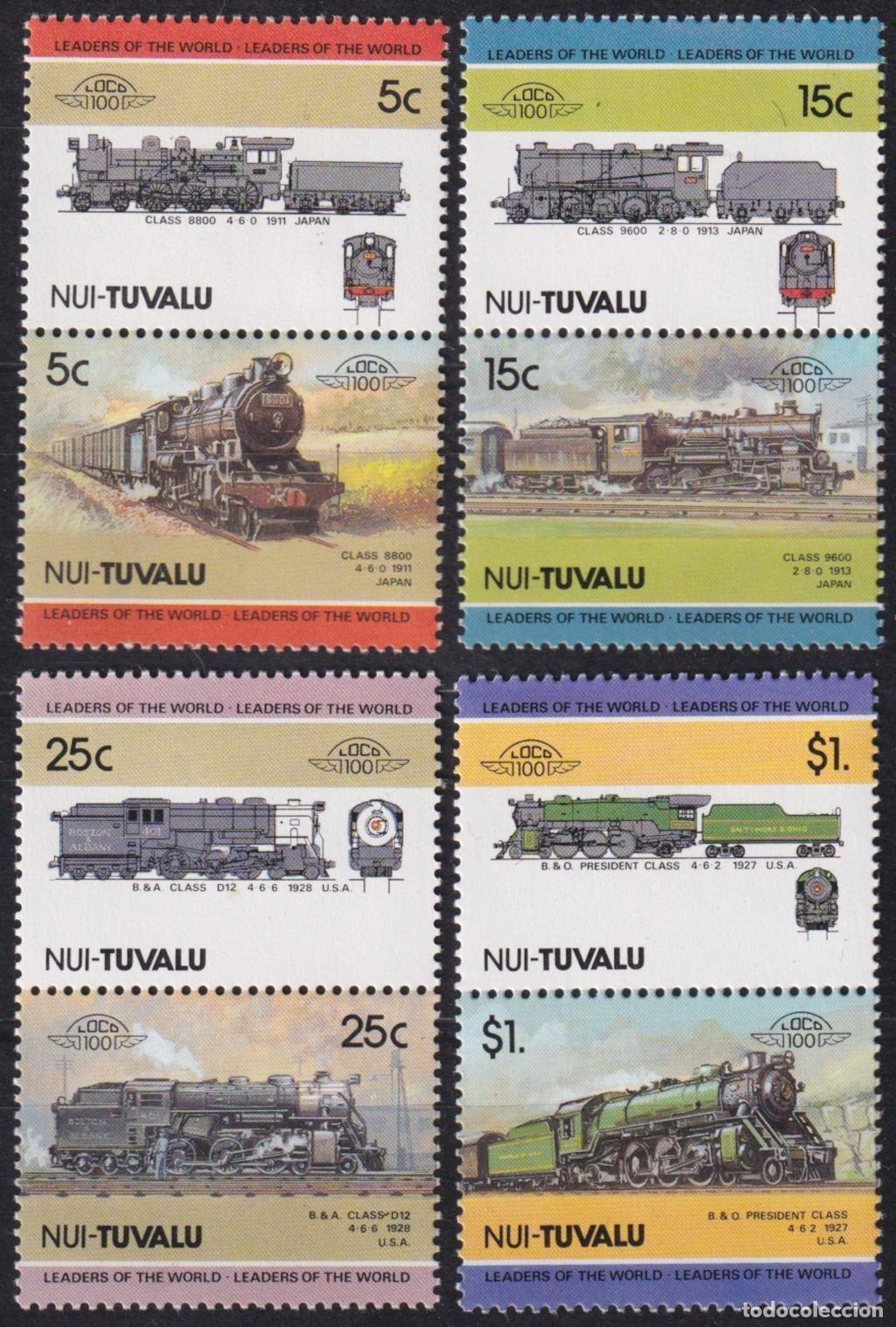 Selos: F-EX63877 NUI TUVALU MNH 1985 RAILROAD RAILWAYS TRAIN LOCOMOTIVES FERROCARRIL.