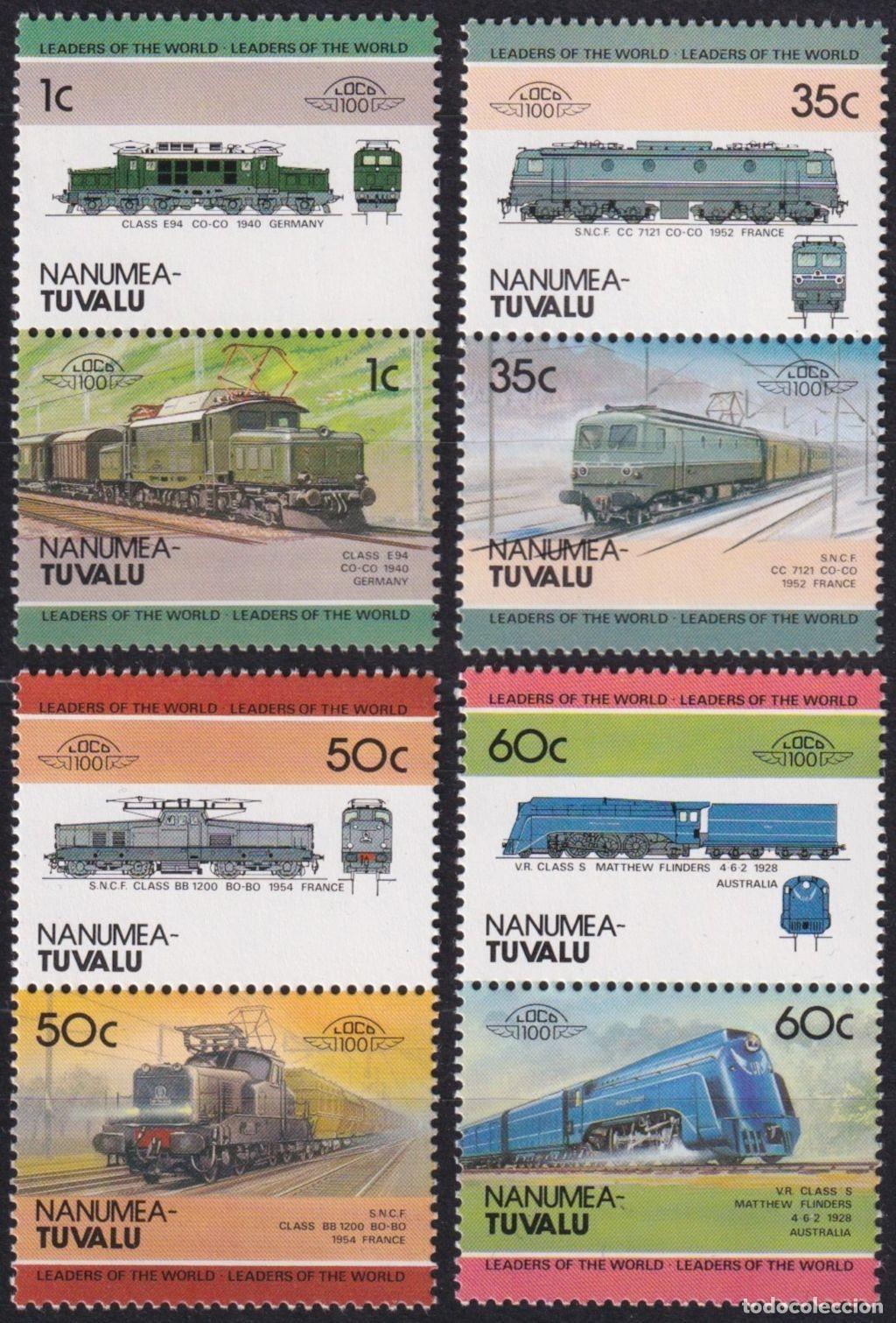 Selos: F-EX63878 NANUMEA TUVALU MNH 1985 RAILROAD RAILWAYS TRAIN LOCOMOTIVES FERROCARRIL.