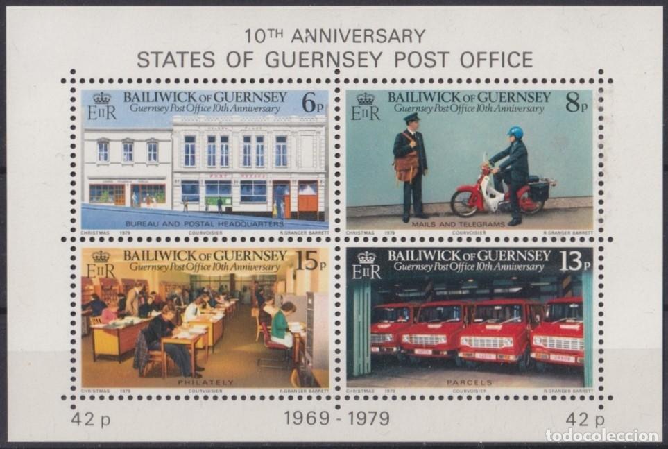 Timbres: F-EX63488 GUERNSEY UK ENGLAND MNH 1979 POST OFFICE TRANSPORT OLD CAR.