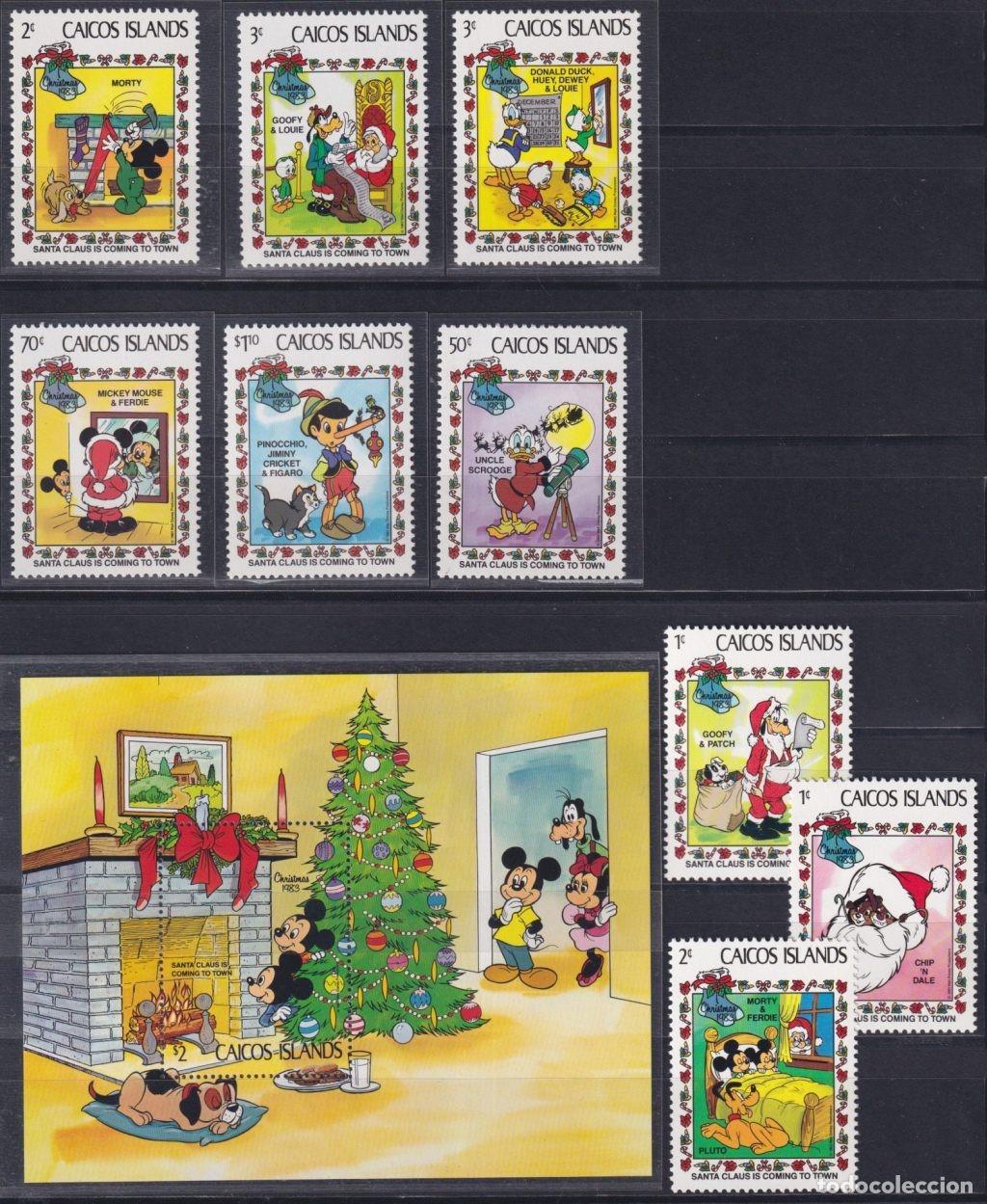 Francobolli: F-EX62788 CAICOS MNH 1983 CHRISTMAS WALT DISNEY SANTA CLAUS TALES DONALD MICKEY.