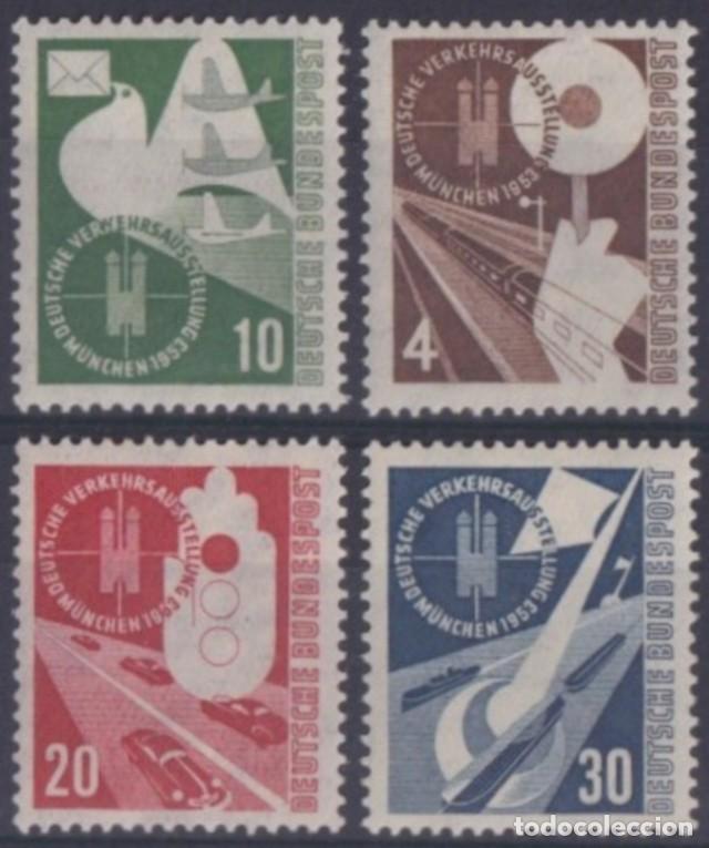 Stamps: F-EX63300 GERMANY MNH 1953 TRANSPORT & RAILROAD RAILWAYS TRAIN FERROCARRIL LOCOMOTIVES.