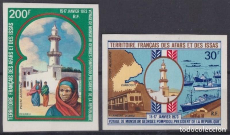 Stamps: F-EX63250 AFARS ET DES ISSAS MNH 1973 IMPERF VISIT OF POMPIDOUR PRESIDENT RAILROAD RAILWAYS.