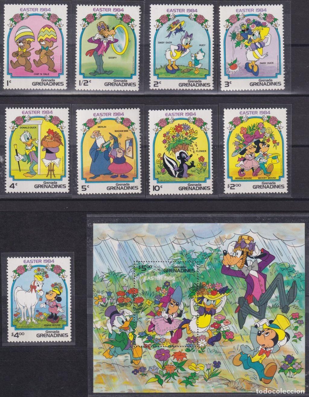 Francobolli: F-EX62814 GRENADA & GRENADINES MNH 1984 EASTER WALT DISNEY MICKEY MOUSE DONALD DUCK.