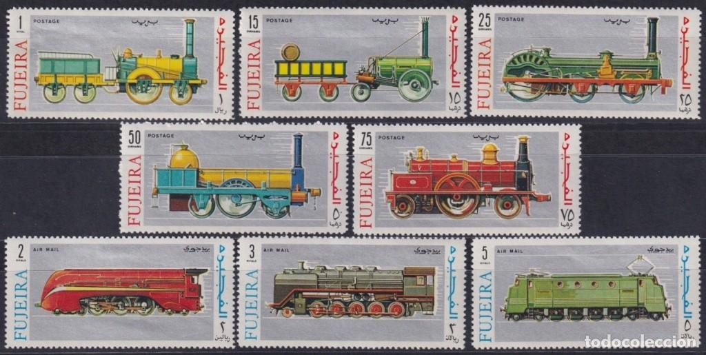 Francobolli: F-EX62876 SAUDI ARABIA FUJEIRA MNH 1971 JAPAN RAILROAD RAILWAYS FERROCARRIL LOCOMOTIVES.