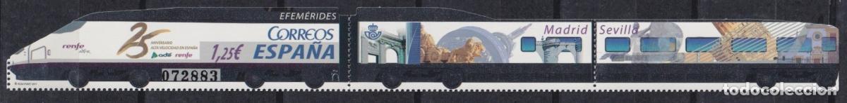Timbres: F-EX62281 SPAIN ESPA&Ntilde;A MNH 2017 RENFE ANNIV RAILROAD SPECIAL CUT.