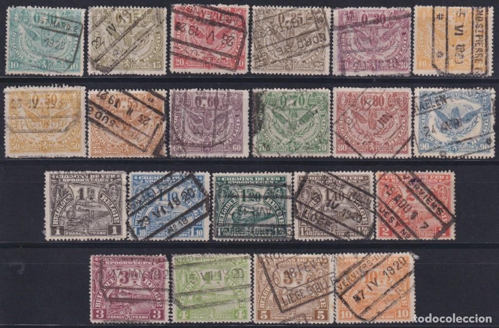 Francobolli: F-EX62775 BELGIUM USED 1938 LONDON ISSUE COLIS POSTAUX RAILROAD RAILWAYS TRAIN FERROCARRIL LOCOMOTIV