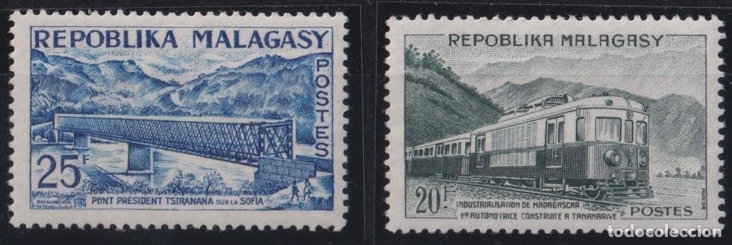 Francobolli: F-EX63551 MADAGASCAR MNH 1962 BRIDGE RAILWAYS TRAIN LOCOMOTIVE RAILROAD FERROCARRIL.