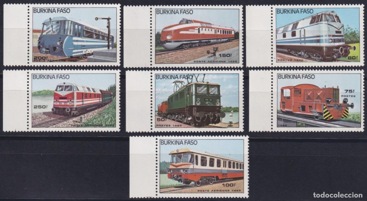 Timbres: F-EX63318 BURKINA FASO MNH 1985 RAILROAD RAILWAYS TRAIN FERROCARRIL LOCOMOTIVES.