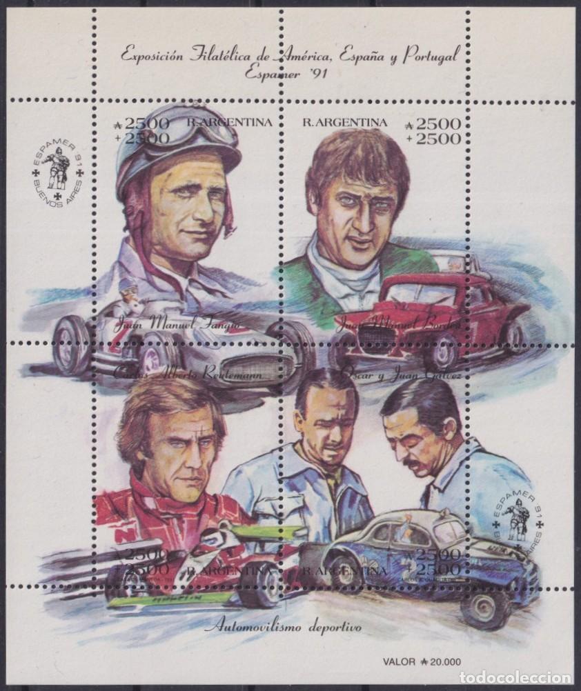 Timbres: F-EX61927 ARGENTINA MNH 1991 SPORT RACE CAR FANGIO AUTO AUTOMOVIL TRANSPORTS.