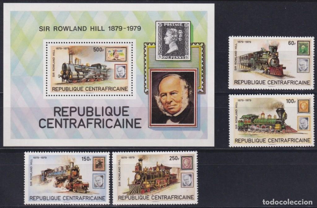 Timbres: F-EX63234 CENTRAL AFRICA MNH 1979 ROWLAND HILL RAILROAD RAILWAYS TRAIN FERROCARRIL LOCOMOTIVES.