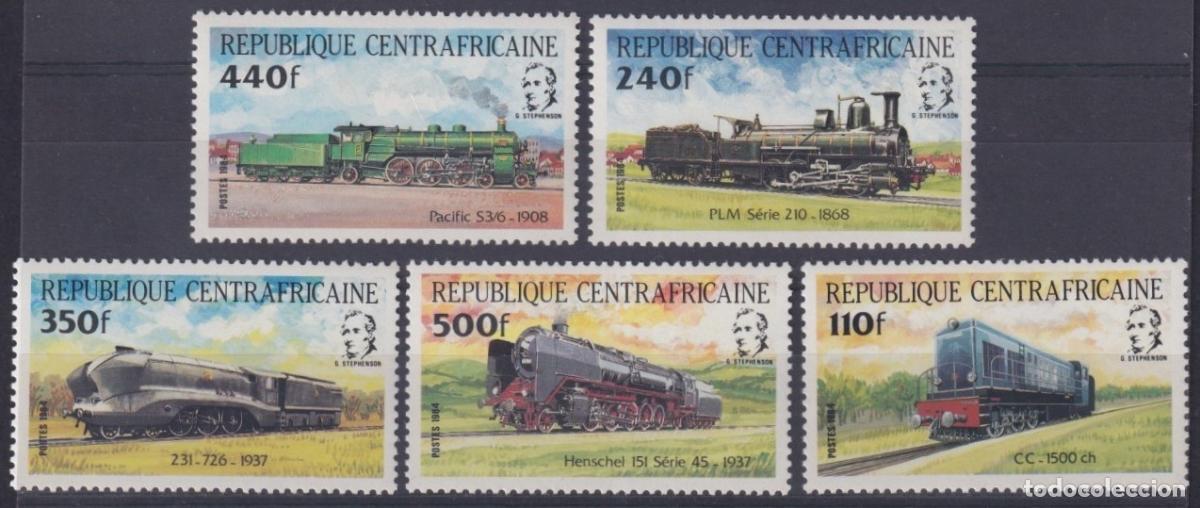 Timbres: F-EX63233 CENTRAL AFRICA MNH 1984 RAILROAD RAILWAYS TRAIN FERROCARRIL LOCOMOTIVES.