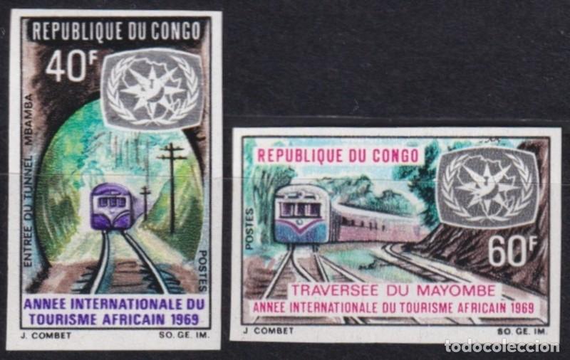 Timbres: F-EX63593 CONGO MNH 1969 IMPERF TOURISM YEAR RAILROAD TRAIN FERROCARRIL LOCOMOTIVES