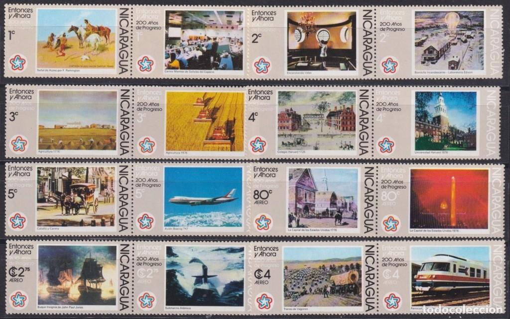 Timbres: F-EX63606 NICARAGUA MNH 1976 CENT AMERICAN REVOLUTION RAILROAD AVION SHIP.
