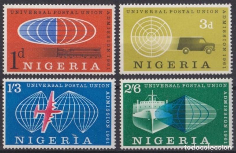 Timbres: F-EX63447 NIGERIA MNH 1961 UPU AVION SHIP AUTO RAILROAD TRAIN RAILWAYS LOCOMOTIVE FERROCARRIL.