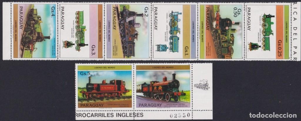 Selos: F-EX63461 PARAGUAY MH 1985 RAILROAD TRAIN RAILWAYS LOCOMOTIVE FERROCARRIL.