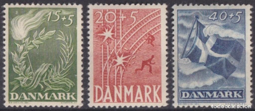 Timbres: F-EX63282 DANMARK DENMANRK MNH 1947 WWII LIBERATION ANNIV RAILROAD LINE TRAIN.