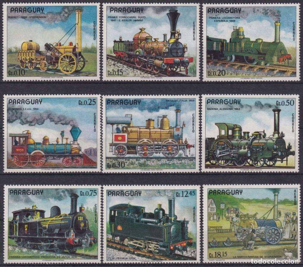 Timbres: F-EX63467 PARAGUAY MNH RAILROAD TRAIN RAILWAYS LOCOMOTIVE FERROCARRIL.