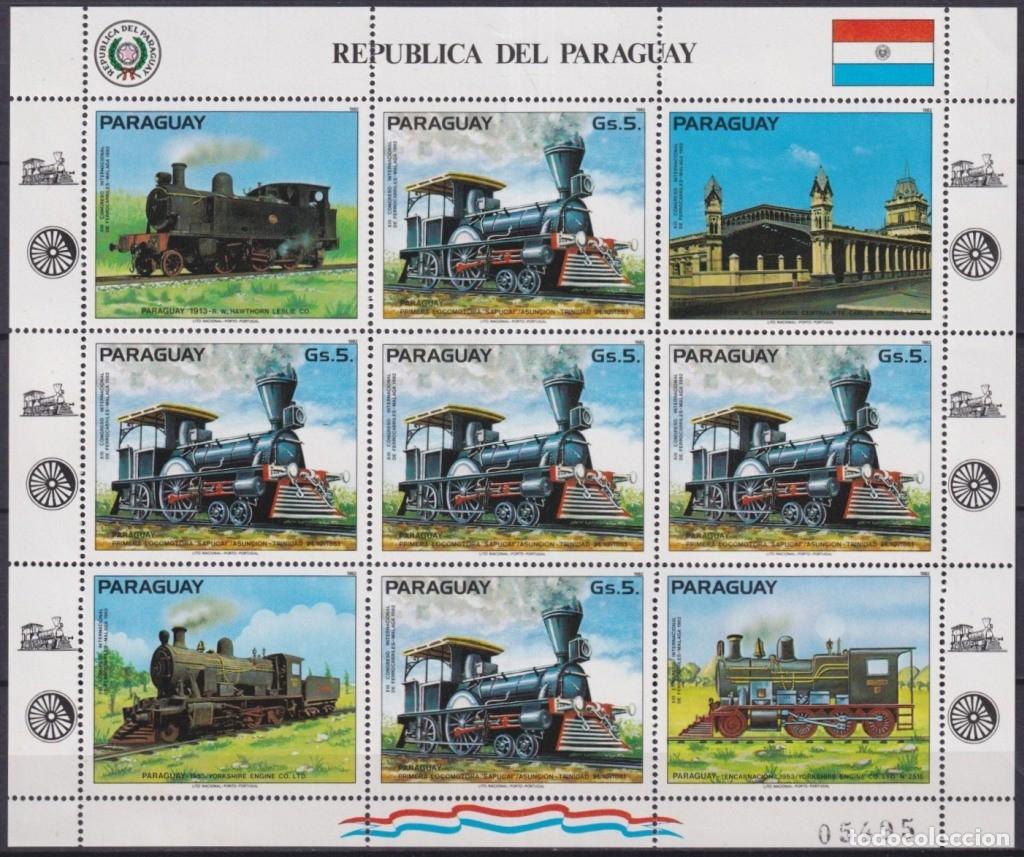 Timbres: F-EX63612 PARAGUAY MNH 1980 RAILROAD TRAIN RAILWAYS LOCOMOTIVE FERROCARRIL.