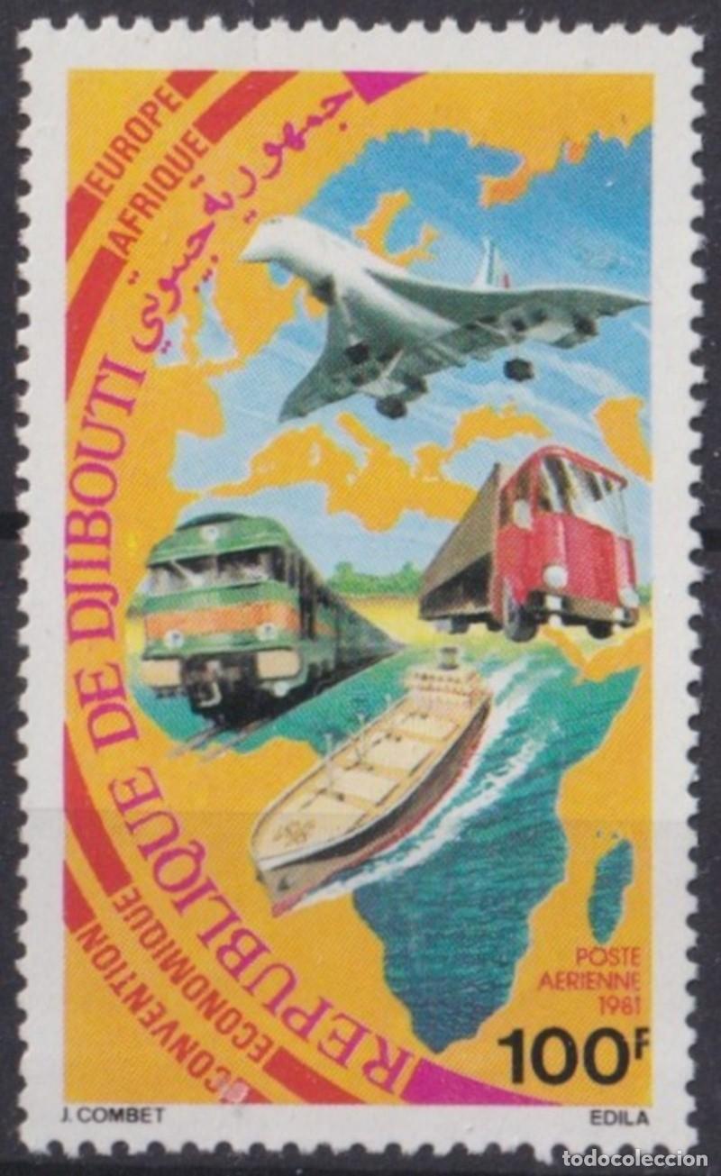 Timbres: F-EX63347 DJIBOUTI MNH 1981 RAILROAD RAILWAYS AIRPLANE AVION MERCHANT SHIP.
