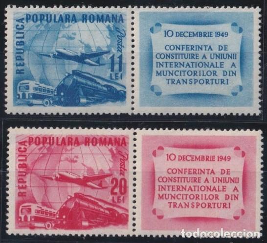 Timbres: F-EX63992 RUMANIA MNH 1949 TRANSPORT WORKERS UNION RAILROAD TRAIN RAILWAYS.