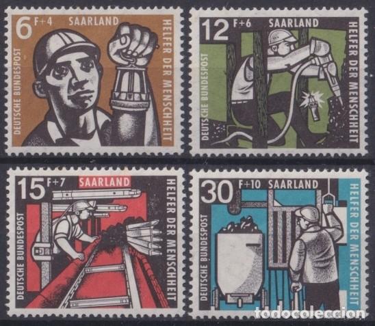 Timbres: F-EX64008 SAAR SARRE GERMANY MNH 1957 MINNING RAILROAD TRAIN RAILWAYS LOCOMOTIVE FERROCARRIL.