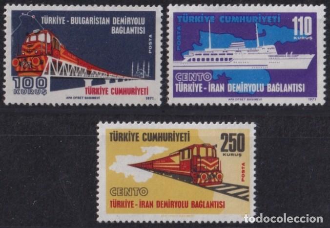 Timbres: F-EX64051 TURKEY MNH 1971 RAILROAD SHIP CHEMIS DE FER LOCOMOTIVE TRAIN.